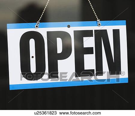 Close up of Open sign in window View Large Photo Image Stock Image - Close up of Open sign in window. Fotosearch