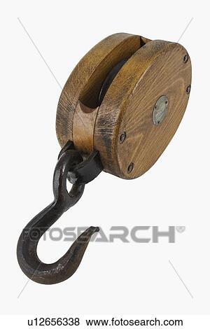 Stock Photo - Close up of pulley hook. Fotosearch