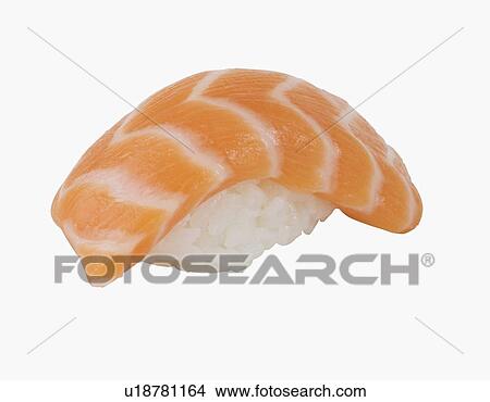 Close up of salmon sushi View Large Photo Image Picture - Close up of salmon sushi. Fotosearch