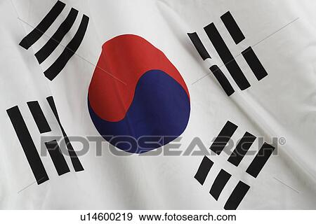 Stock Photo - Close up of South Korean flag. Fotosearch