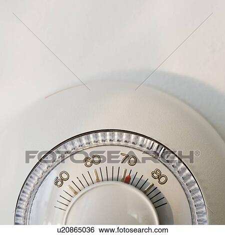 Stock Photograph - Close up of thermostat. Fotosearch