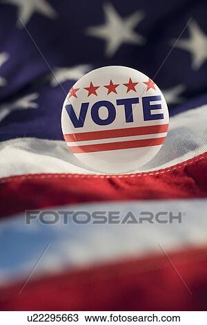 Close up of Vote button on American flag View Large Photo Image Stock Image - Close up of Vote button on American flag. Fotosearch