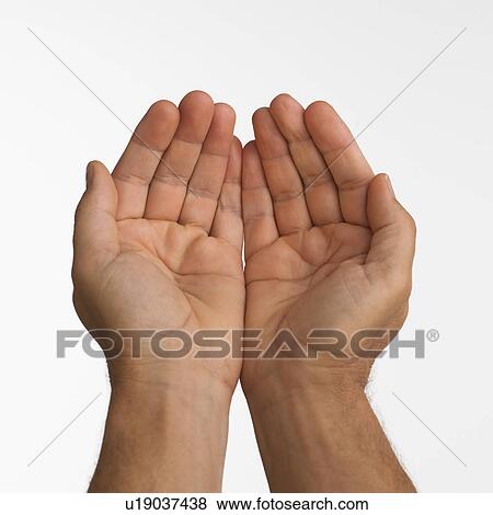 Close up studio shot of man's cupped hands View Large Photo Image Stock Photo - Close up studio shot of man's cupped hands. Fotosearch