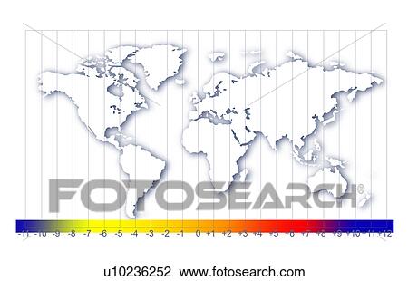 Stock Image - Computer generated map of globe. Fotosearch
