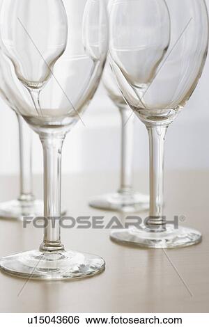 Empty wine glasses View Large Photo Image Stock Photograph - Empty wine glasses. Fotosearch