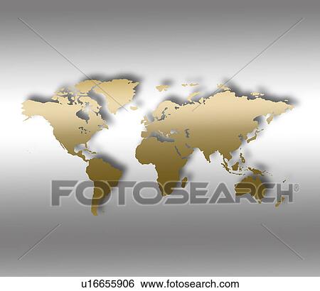 Flat global map View Large Photo Image Stock Photograph - Flat global map. Fotosearch