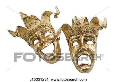 Gold comedy and tragedy masks View Large Photo Image Stock Image - Gold comedy and tragedy masks. Fotosearch