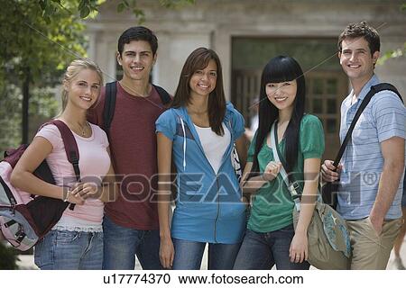 Group of multi-ethnic college students View Large Photo Image Stock Image - Group of multi-ethnic college students. Fotosearch