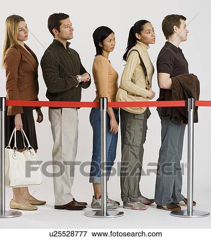 Group of people standing in line View Large Photo Image Stock Photo - Group of people standing in line. Fotosearch