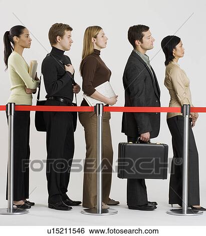Group of people standing in line View Large Photo Image Stock Photograph - Group of people standing in line. Fotosearch