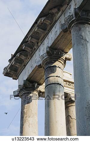 Ionic columns on Temple of Saturnus, Roman Forum, Italy View Large Photo Image Stock Image - Ionic columns on Temple of Saturnus, Roman Forum, Italy. Fotosearch