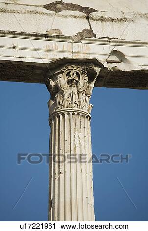 Low angle view of Corinthian column, Temple of Castor and Pollux, Roman Forum, Italy View Large Photo Image Stock Image - Low angle view of Corinthian column, Temple of Castor and Pollux, Roman Forum, Italy. Fotosearch