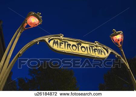 Low angle view of sign reading Metropolitain View Large Photo Image Stock Image - Low angle view of sign reading Metropolitain. Fotosearch