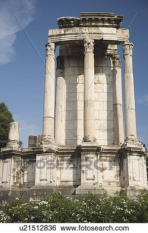 Low angle view of Temple of Vesta, Roman Forum, Italy View Large Photo Image Stock Photograph - Low angle view of Temple of Vesta, Roman Forum, Italy. Fotosearch