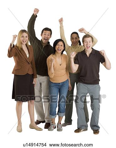 Multi-ethnic friends cheering View Large Photo Image Picture - Multi-ethnic friends cheering. Fotosearch