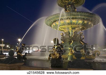 Ornate fountain at night View Large Photo Image Stock Photo - Ornate fountain at night. Fotosearch