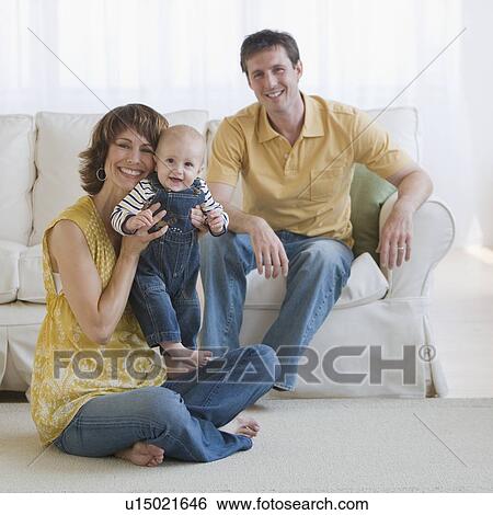 Portrait of family with baby View Large Photo Image Stock Photograph - Portrait of family with baby. Fotosearch