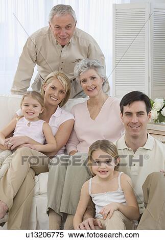 Stock Photography - Portrait of multi-generational family. Fotosearch