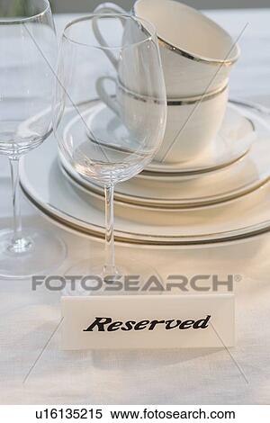 Reserved sign at place setting View Large Photo Image Stock Photography - Reserved sign at place setting. Fotosearch