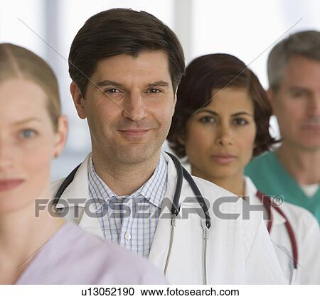 Stock Image - Row of medical professionals. Fotosearch