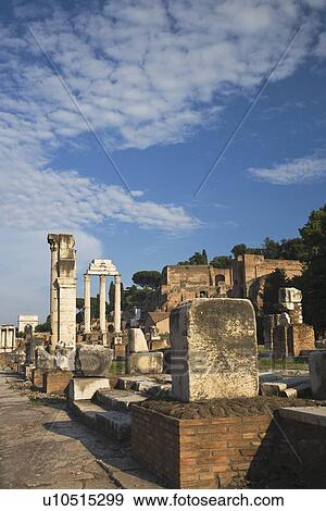 Stock Photo - Ruins at the Roman Forum, Italy. Fotosearch