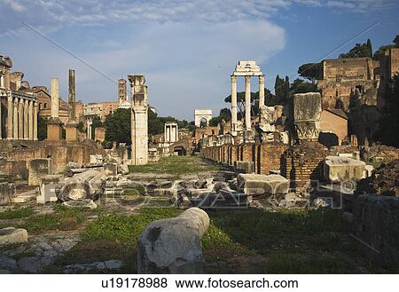 Ruins at the Roman Forum, Italy View Large Photo Image Stock Photo - Ruins at the Roman Forum, Italy. Fotosearch