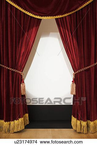 Screen behind open stage curtains View Large Photo Image Picture - Screen behind open stage curtains. Fotosearch