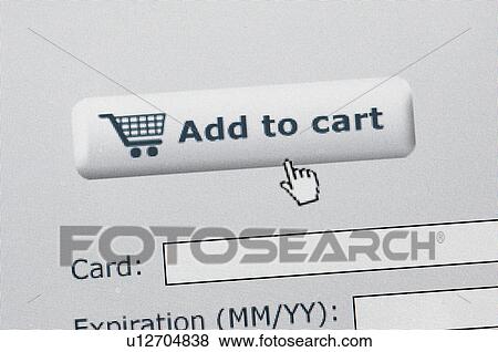 Stock Photo - Screen shot of Add to cart button for online shopping. Fotosearch