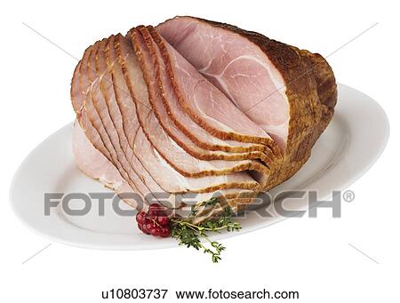 Spiral ham on platter View Large Photo Image Stock Photo - Spiral ham on platter. Fotosearch