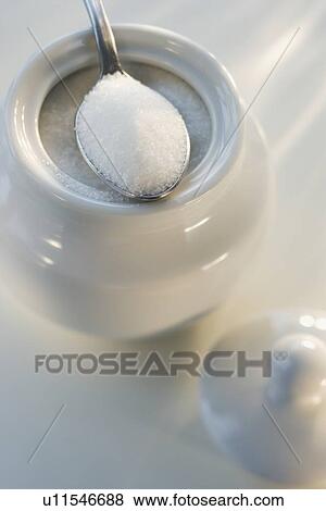 Stock Photo - Spoon on sugar bowl. Fotosearch