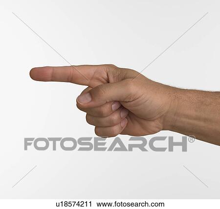 Studio shot of man's hand pointing View Large Photo Image Stock Image - Studio shot of man's hand pointing. Fotosearch