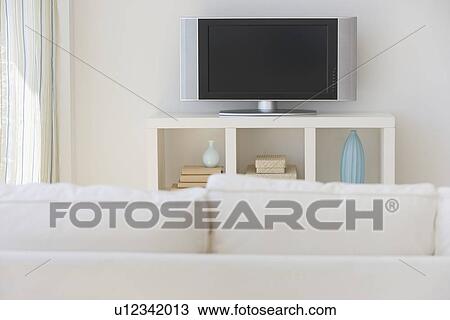 Television in living room View Large Photo Image Stock Image - Television in living room. Fotosearch
