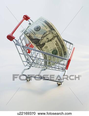 Twenty Dollar bill in shopping cart View Large Photo Image Stock Image - Twenty Dollar bill in shopping cart. Fotosearch