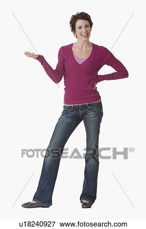 Woman with hand on hip View Large Photo Image Stock Photo - Woman with hand on hip. Fotosearch