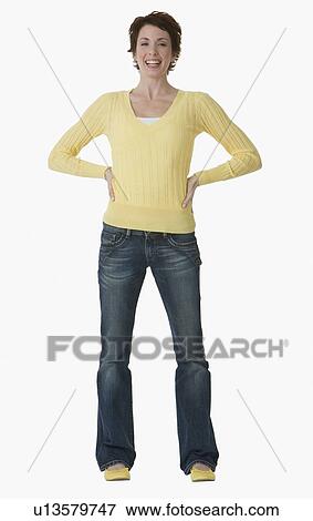 Woman with hands on hips View Large Photo Image Stock Photo - Woman with hands on hips. Fotosearch