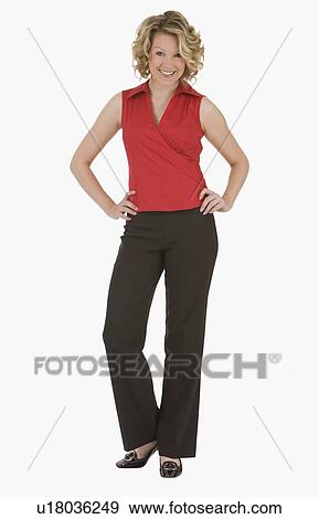 Stock Photo - Woman with hands on hips. Fotosearch