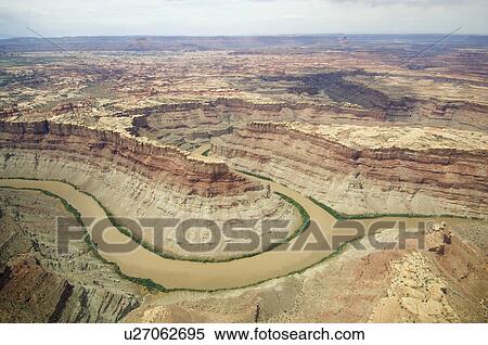 Stock Photography - Aerial view of rivers in canyon, Colorado River, Green River, Canyonlands National Park, Moab, Utah, United States. Fotosearch