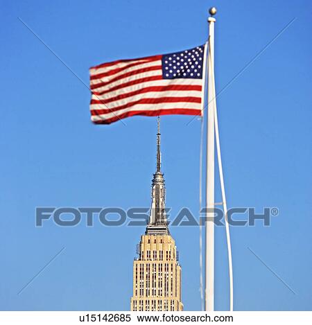 American flag over Empire State Building View Large Photo Image Stock Photography - American flag over Empire State Building. Fotosearch
