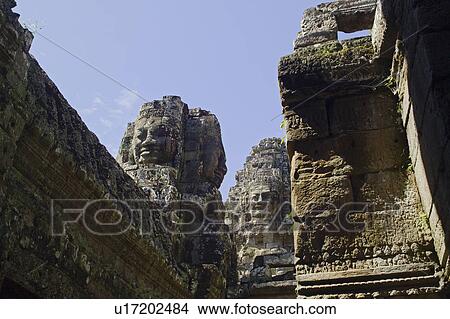Picture - Ancient Temple Angkor Thom Angkor Wat Bayon Cambodia. Fotosearch