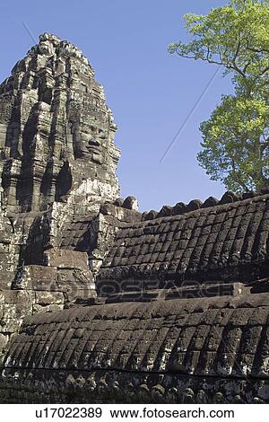 Ancient Temple Angkor Thom Angkor Wat Bayon Cambodia Khmer View Large Photo Image Stock Photo - Ancient Temple Angkor Thom Angkor Wat Bayon Cambodia Khmer. Fotosearch