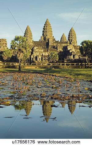 Stock Photograph - Ancient Temple Angkor Thom Angkor Wat Bayon Cambodia. Fotosearch