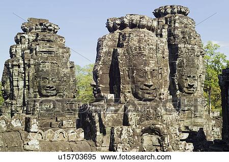Ancient Temple Angkor Thom Angkor Wat Bayon Cambodia View Large Photo Image Stock Photography - Ancient Temple Angkor Thom Angkor Wat Bayon Cambodia. Fotosearch