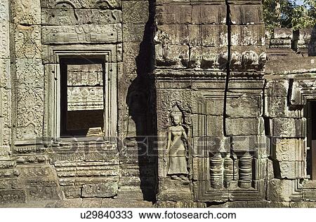 Stock Image - Ancient Temple Angkor Wat Banteay Kdei Cambodia. Fotosearch
