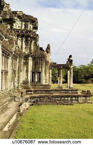 Ancient Temple Angkor Wat Cambodia Khmer View Large Photo Image Stock Photo - Ancient Temple Angkor Wat Cambodia Khmer. Fotosearch
