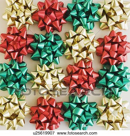Stock Photo - Assorted gift bows in rows. Fotosearch