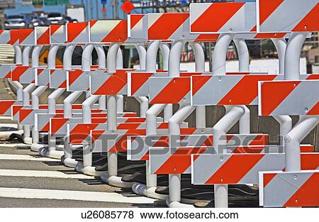 barriers on roadway View Large Photo Image Stock Photo - barriers on roadway. Fotosearch
