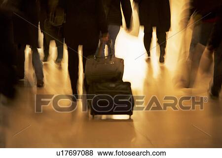 Stock Photo - Blurred motion shot of people, Grand Central Station, New York City. Fotosearch