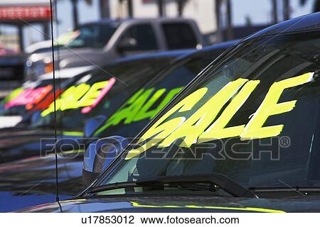 Cars with Sale on windshields View Large Photo Image Stock Image - Cars with Sale on windshields. Fotosearch
