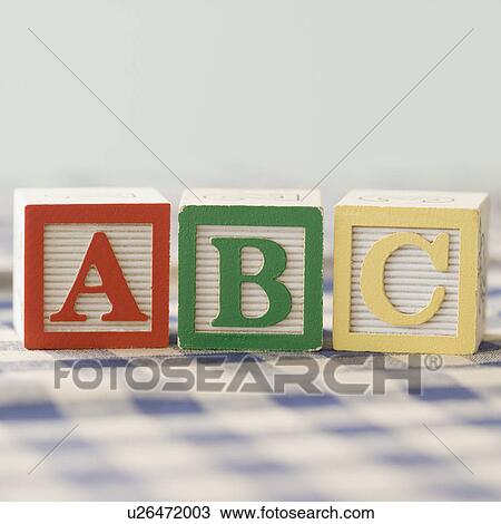 Stock Image - Close up of ABC blocks. Fotosearch