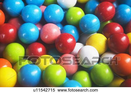 Stock Photography - Close up of assorted bubble gum. Fotosearch